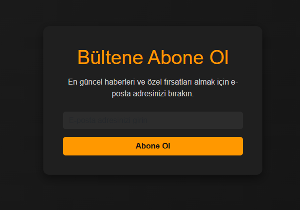 Modern ve Mobil Uyumlu Abonelik Formu – Satışa Hazır!